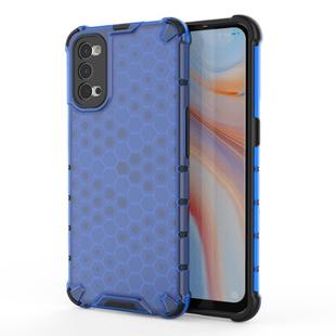 For OPPO Reno4 5G Shockproof Honeycomb PC + TPU Protective Case(Blue)