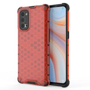 For OPPO Reno4 Pro 5G Shockproof Honeycomb PC + TPU Protective Case(Red)