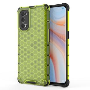 For OPPO Reno4 Pro 5G Shockproof Honeycomb PC + TPU Protective Case(Green)