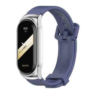 For Xiaomi Mi Band 8 Mijobs CS Case Silicone Watch Band(Midnight Blue Silver)