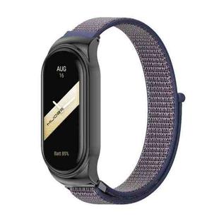 For Xiaomi Mi Band 8 Mijobs CS Case Breathable Nylon Loop Watch Band(Midnight Blue Black)