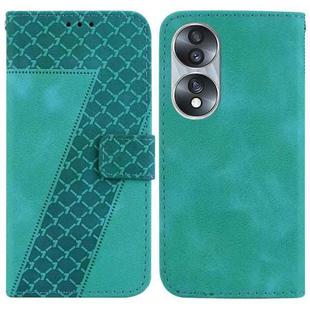 For Honor 70 7-shaped Embossed Leather Phone Case(Green)