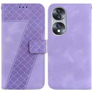 For Honor 70 7-shaped Embossed Leather Phone Case(Purple)