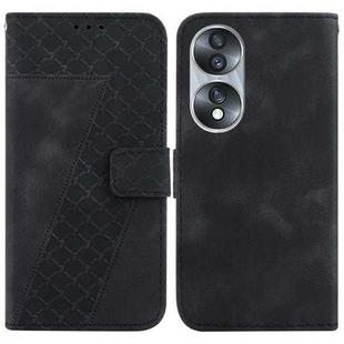 For Honor 70 7-shaped Embossed Leather Phone Case(Black)