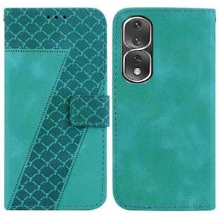 For Honor 80 Pro 7-shaped Embossed Leather Phone Case(Green)