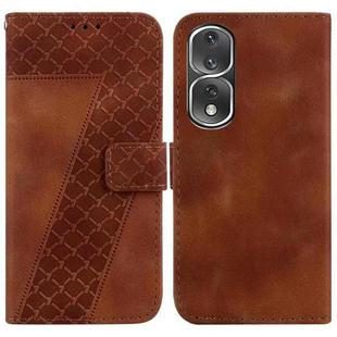 For Honor 80 Pro Seven-shaped Embossed Leather Phone Case(Brown)