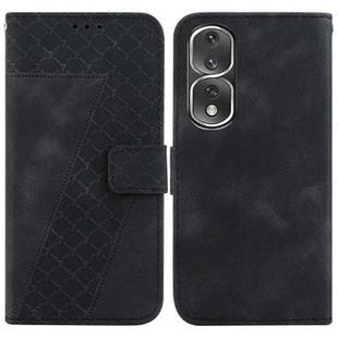 For Honor 80 Pro 7-shaped Embossed Leather Phone Case(Black)