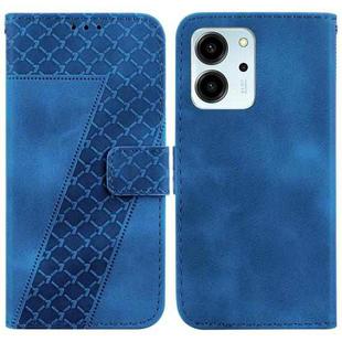 For Honor 80 SE 7-shaped Embossed Leather Phone Case(Blue)