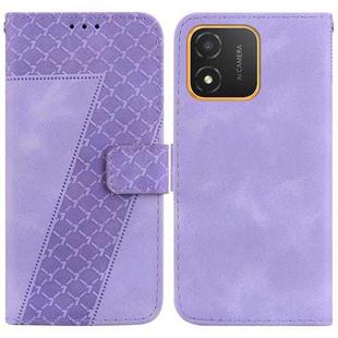 For Honor X5 Seven-shaped Embossed Leather Phone Case(Purple)