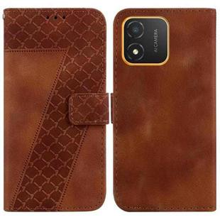 For Honor X5 7-shaped Embossed Leather Phone Case(Brown)