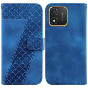 For Honor X5 Seven-shaped Embossed Leather Phone Case(Blue)