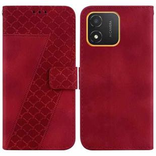 For Honor X5 Seven-shaped Embossed Leather Phone Case(Red)