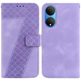 For Honor X7 7-shaped Embossed Leather Phone Case(Purple)