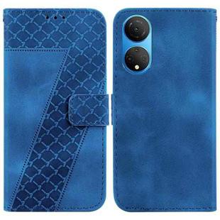 For Honor X7 7-shaped Embossed Leather Phone Case(Blue)