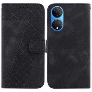 For Honor X7 Seven-shaped Embossed Leather Phone Case(Black)