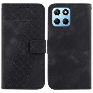 For Honor X8 5G 7-shaped Embossed Leather Phone Case(Black)