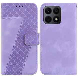 For Honor X8a 7-shaped Embossed Leather Phone Case(Purple)