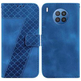 For Honor 50 Lite Global Seven-shaped Embossed Leather Phone Case(Blue)