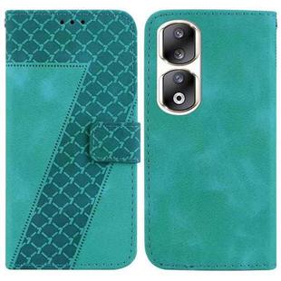 For Honor 90 Pro 7-shaped Embossed Leather Phone Case(Green)