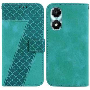 For Honor X5 Plus / Play 40C Seven-shaped Embossed Leather Phone Case(Green)