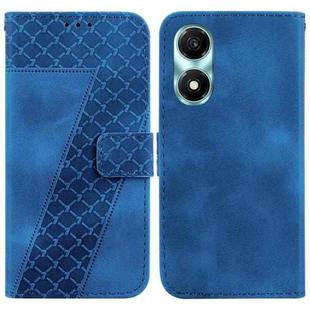 For Honor X5 Plus / Play 40C 7-shaped Embossed Leather Phone Case(Blue)
