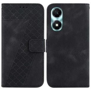 For Honor X5 Plus / Play 40C 7-shaped Embossed Leather Phone Case(Black)