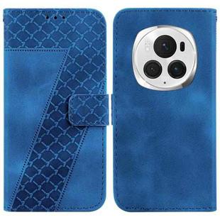 For Honor Magic6 Pro Seven-shaped Embossed Leather Phone Case(Blue)