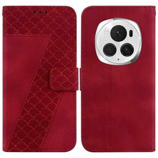 For Honor Magic6 Pro Seven-shaped Embossed Leather Phone Case(Red)