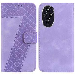 For Honor 200 5G Seven-shaped Embossed Leather Phone Case(Purple)