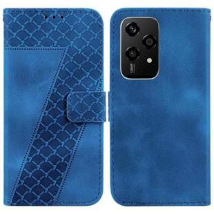 For Honor 200 Lite Global Seven-shaped Embossed Leather Phone Case(Blue)