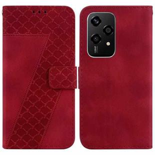 For Honor 200 Lite Global Seven-shaped Embossed Leather Phone Case(Red)