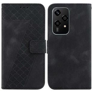 For Honor 200 Lite Global Seven-shaped Embossed Leather Phone Case(Black)