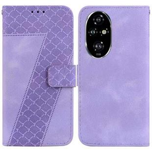 For Honor 200 Pro 5G Seven-shaped Embossed Leather Phone Case(Purple)