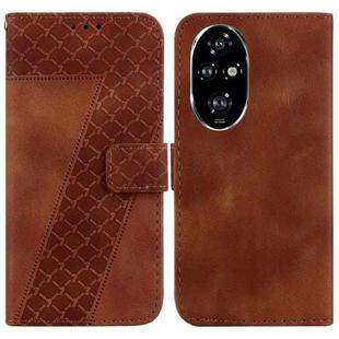 For Honor 200 Pro 5G Seven-shaped Embossed Leather Phone Case(Brown)