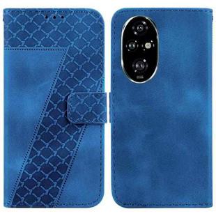 For Honor 200 Pro 5G Seven-shaped Embossed Leather Phone Case(Blue)