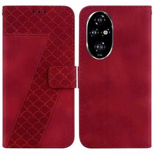 For Honor 200 Pro 5G Seven-shaped Embossed Leather Phone Case(Red)