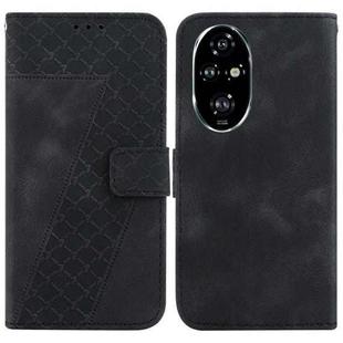 For Honor 200 Pro 5G Seven-shaped Embossed Leather Phone Case(Black)