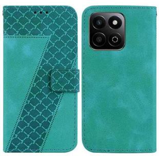 For Honor Play 60 Plus Seven-shaped Embossed Leather Phone Case(Green)