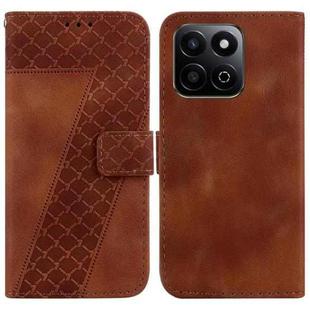 For Honor Play 60 Plus Seven-shaped Embossed Leather Phone Case(Brown)