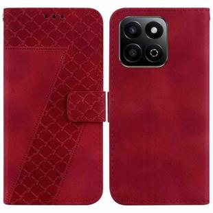 For Honor Play 60 Plus Seven-shaped Embossed Leather Phone Case(Red)