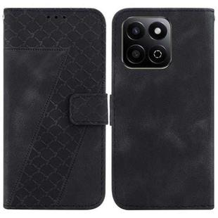 For Honor Play 60 Plus Seven-shaped Embossed Leather Phone Case(Black)