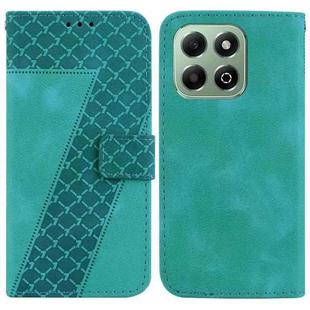 For Honor X6b Seven-shaped Embossed Leather Phone Case(Green)