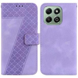 For Honor X6b Seven-shaped Embossed Leather Phone Case(Purple)