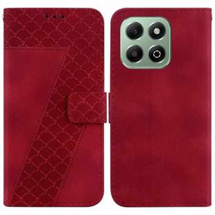 For Honor X6b Seven-shaped Embossed Leather Phone Case(Red)