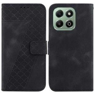 For Honor X6b Seven-shaped Embossed Leather Phone Case(Black)