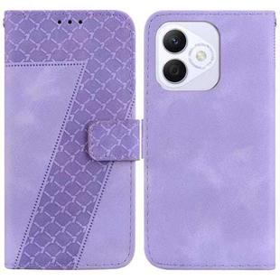 For Honor X60i Seven-shaped Embossed Leather Phone Case(Purple)