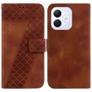 For Honor X60i Seven-shaped Embossed Leather Phone Case(Brown)