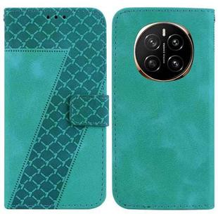 For Honor Magic7 Seven-shaped Embossed Leather Phone Case(Green)