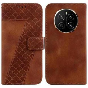 For Honor Magic7 Seven-shaped Embossed Leather Phone Case(Brown)