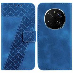 For Honor Magic7 Pro Seven-shaped Embossed Leather Phone Case(Blue)